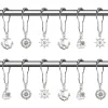 Nautical Shower Curtain Hook 1pc Rustproof Polished Chrome with Antique Silvery, Anchor & Rudder Pendants for Bathroom Decor