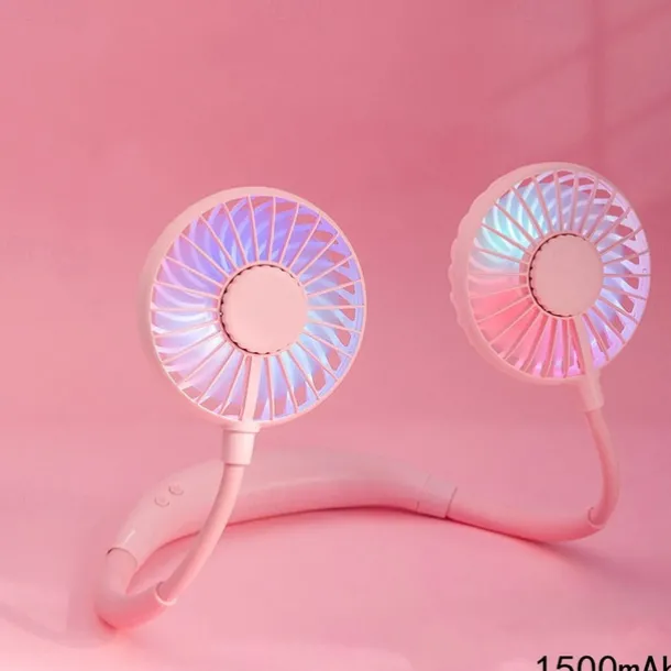 Neck Hanging Fan Portable USB Mini Lazy Fan Headset Neck Hanging Small Fan USB Charging Band Aromatherapy Neck Hanging Fan