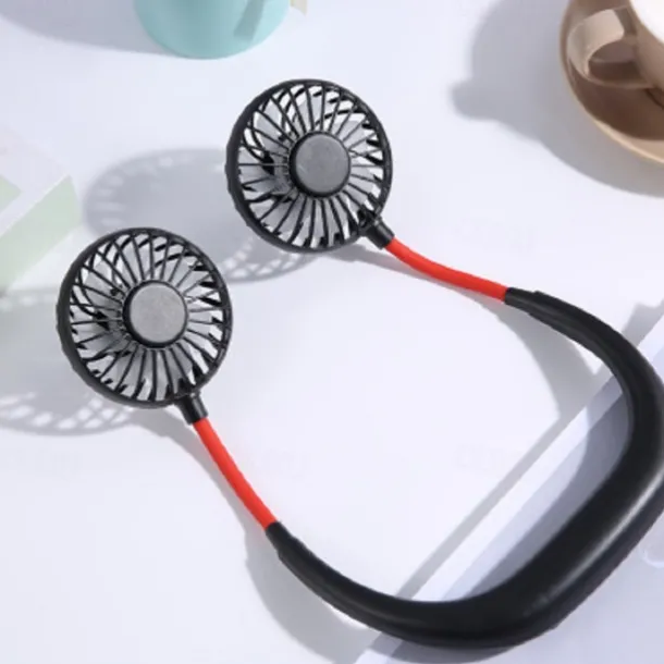 Neck Hanging Fan Portable USB Mini Lazy Fan Headset Neck Hanging Small Fan USB Charging Band Aromatherapy Neck Hanging Fan