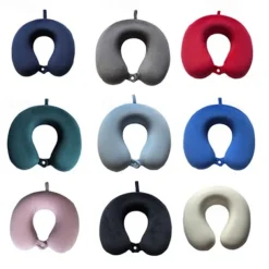 Neck Pillow for Traveling, Upgraded Travel Neck Pillow for Airplane 100% Pure Memory Foam Travel Pillow for Flight Headrest Sleep, Portable Plane Accessories