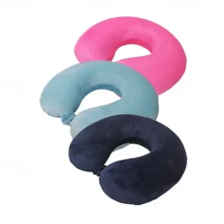 Neck Pillow for Traveling, Upgraded Travel Neck Pillow for Airplane 100% Pure Memory Foam Travel Pillow for Flight Headrest Sleep, Portable Plane Accessories