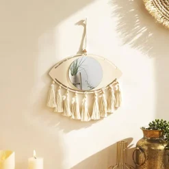 new devil's eye woven decorative mirror tapestry wall hanging cotton thread tassel eye home pendant hand-made gift