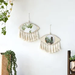 new devil's eye woven decorative mirror tapestry wall hanging cotton thread tassel eye home pendant hand-made gift