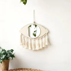 new devil's eye woven decorative mirror tapestry wall hanging cotton thread tassel eye home pendant hand-made gift