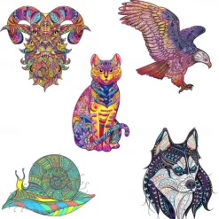 New Puzzle Toy Wood Animal Jigsaw Puzzles Set Educational Game High Difficulty Puzzle for Aldult Children Toy Christmas Gift