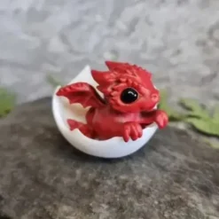 Newborn Dragon in Egg Figurine - Resin Fantasy Decor for Desk, Home, and Collectors - Mythical Creature Sculpture Adds Whimsical Charm