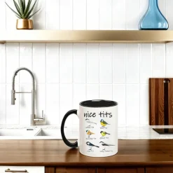 Nice Tits Bird Mug - Funny Birdwatcher Coffee Cup: Fowl Language Bird Coffee Mug, Birthday Gift for Women, Men, and Bird Lovers - 11 Ounce Capacity