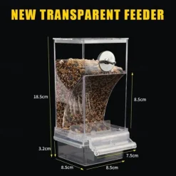 No Mess Automatic Bird Feeder,Automatic No-Spill Transparent Bird Feeder - Anti-Splash and Mess-Free Feeding Box