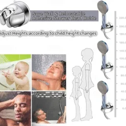 No Punching Universal Movable Bracket Powerful Suction Shower Seat Chuck Holder Suction Cup Shower Support for Bathroom Accessories