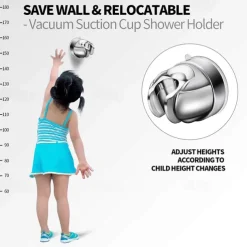 No Punching Universal Movable Bracket Powerful Suction Shower Seat Chuck Holder Suction Cup Shower Support for Bathroom Accessories
