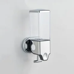 No-Drill Wall Mounted soap Dispenser for Bathroom and Kitchen, Shampoo and Conditioner Dispenser Drill Free with Adhesive