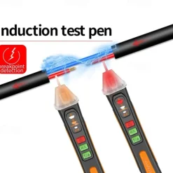 Non Contact Voltage Tester Pen Electrical Tools Electrical Tester AC 12-1000V/48V-1000V LED Flashlight Buzzer Alarm for Live/Null Wire Tester Judgment Wire Breakpoint Finder