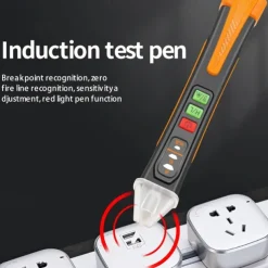 Non Contact Voltage Tester Pen Electrical Tools Electrical Tester AC 12-1000V/48V-1000V LED Flashlight Buzzer Alarm for Live/Null Wire Tester Judgment Wire Breakpoint Finder