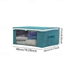 Non Woven Dustproof Bag Folding Storage Quilt Bag Wardrobe Clothing Finishing Box Storage Bag 49X36X21cm