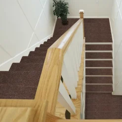 Non-Slip Carpet Stair Treads, Non-Skid Safety Rug, Slip Resistant Indoor Runner For Elders And Pets With Reusable Adhesive