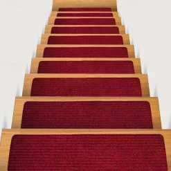 Non-Slip Carpet Stair Treads, Non-Skid Safety Rug, Slip Resistant Indoor Runner For Elders And Pets With Reusable Adhesive