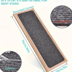 Non-Slip Carpet Stair Treads, Non-Skid Safety Rug, Slip Resistant Indoor Runner For Elders And Pets With Reusable Adhesive