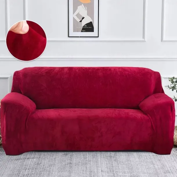 Non-slip Sofa Cover Thicken Plush Elastic All-inclusive Sofa Protector for Autumn Winter coffee Single seat