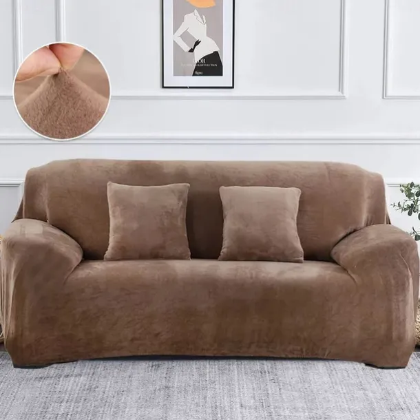 Non-slip Sofa Cover Thicken Plush Elastic All-inclusive Sofa Protector for Autumn Winter coffee Single seat