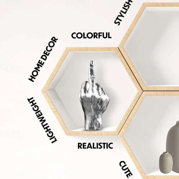 Nordic Decoration Home Sculpture Middle Finger Statue Ornament Home Desk Decoration Resin Craft for Room Decor Accessories