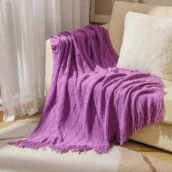 Nordic Fringe Knit Blanket Soft and Cozy Yarn Design Perfect for Office Naps, Air-Conditioned Rooms, or Relaxing Versatile as a Shawl, Sofa Throw, or Casual Cover