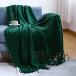 Nordic Fringe Knit Blanket Soft and Cozy Yarn Design Perfect for Office Naps, Air-Conditioned Rooms, or Relaxing Versatile as a Shawl, Sofa Throw, or Casual Cover