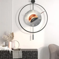 Nordic Light Luxury Clock Wall Decor Wall Clock 50 / 60 cm Modern Home Living Room Wall Clock Black Gold
