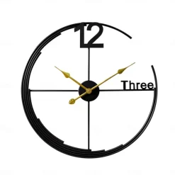 Nordic Modern Light Luxury Wall Clock Fashion Simple Metal Mute Hanging Clock Home Living Room Creative Pendant Watch Decor 60 cm