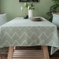 Nordic Style Thickened Cotton Linen Dining TableCloth, Anti Scalding and Anti Slip Tea TableCloth, Rectangular Desk Mat, TV Cabinet Decorative Cloth
