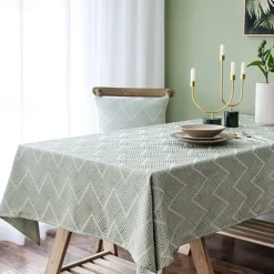 Nordic Style Thickened Cotton Linen Dining TableCloth, Anti Scalding and Anti Slip Tea TableCloth, Rectangular Desk Mat, TV Cabinet Decorative Cloth
