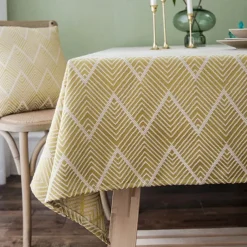 Nordic Style Thickened Cotton Linen Dining TableCloth, Anti Scalding and Anti Slip Tea TableCloth, Rectangular Desk Mat, TV Cabinet Decorative Cloth