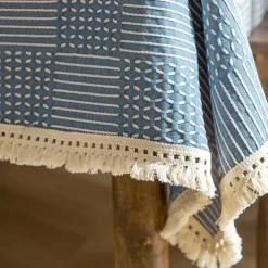 Nordic Style Thickened Cotton Linen Dining TableCloth, Anti Scalding and Anti Slip Tea TableCloth, Rectangular Desk Mat, TV Cabinet Decorative Cloth