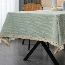 Nordic Style Thickened Cotton Linen Dining TableCloth, Anti Scalding and Anti Slip Tea TableCloth, Rectangular Desk Mat, TV Cabinet Decorative Cloth