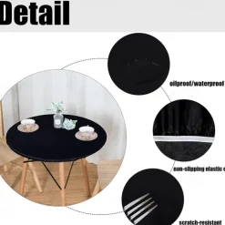 Nordic Tablecloth Outdoor Round Elastic Table Cover Waterproof And Oil-Proof PVC Tablecloth for Kitchen Dining, Party, Holiday, , Buffet
