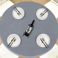 Nordic Tablecloth Outdoor Round Elastic Table Cover Waterproof And Oil-Proof PVC Tablecloth for Kitchen Dining, Party, Holiday, , Buffet