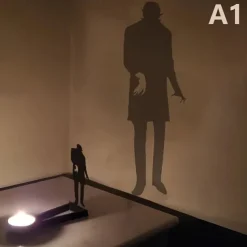 Nosferatu Metal Candle Shadow Holder, Gothic Horror Tealight Caster, Tabletop Shadow Play Decor for Party And Home Ambiance, Christmas, Halloween