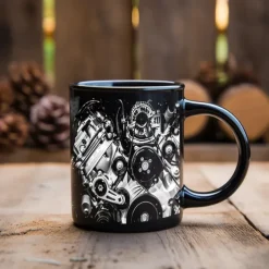 Novelty Mechanic Engine Mugs Unique Coffee Mugs Fathers Day Mug Automotive Art Mechanic Funny Coffee Mug Cool Dad Gifts from Daughter Son Wife for Christmas Birthday Novelty Gag Gift Tea Cup 11oz