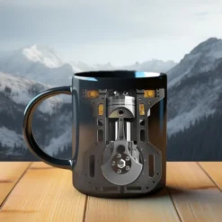 Novelty Mechanic Engine Mugs Unique Coffee Mugs Fathers Day Mug Automotive Art Mechanic Funny Coffee Mug Cool Dad Gifts from Daughter Son Wife for Christmas Birthday Novelty Gag Gift Tea Cup 11oz