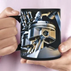 Novelty Mechanic Engine Mugs Unique Coffee Mugs Fathers Day Mug Automotive Art Mechanic Funny Coffee Mug Cool Dad Gifts from Daughter Son Wife for Christmas Birthday Novelty Gag Gift Tea Cup 11oz