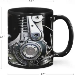 Novelty Mechanic Engine Mugs Unique Coffee Mugs Fathers Day Mug Automotive Art Mechanic Funny Coffee Mug Cool Dad Gifts from Daughter Son Wife for Christmas Birthday Novelty Gag Gift Tea Cup 11oz