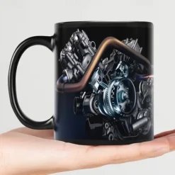 Novelty Mechanic Engine Mugs Unique Coffee Mugs Fathers Day Mug Automotive Art Mechanic Funny Coffee Mug Cool Dad Gifts from Daughter Son Wife for Christmas Birthday Novelty Gag Gift Tea Cup 11oz