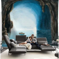 Ocean Cave Wall Tapestry Landscape Sunset Island Art Decor Photograph Backdrop Blanket Curtain Hanging Home Bedroom Living Room Decoration