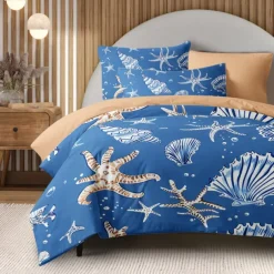 Ocean Series Duvet Cover 3-Piece Set 100% Cotton Super Soft Skin Friendly Long Lasting