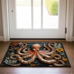 Octopus Doormat Kitchen Mat Floor Mat Non-Slip Area Rug Oil Proof Rug Indoor Outdoor Mat Bedroom Decor Bathroom Mat Entrance Rug