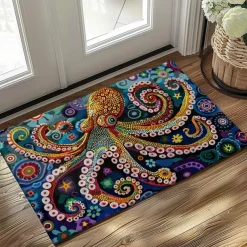 Octopus Doormat Kitchen Mat Floor Mat Non-Slip Area Rug Oil Proof Rug Indoor Outdoor Mat Bedroom Decor Bathroom Mat Entrance Rug