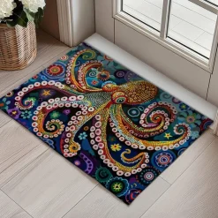 Octopus Doormat Kitchen Mat Floor Mat Non-Slip Area Rug Oil Proof Rug Indoor Outdoor Mat Bedroom Decor Bathroom Mat Entrance Rug