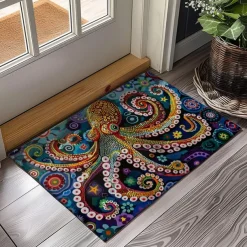 Octopus Doormat Kitchen Mat Floor Mat Non-Slip Area Rug Oil Proof Rug Indoor Outdoor Mat Bedroom Decor Bathroom Mat Entrance Rug