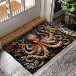 Octopus Doormat Kitchen Mat Floor Mat Non-Slip Area Rug Oil Proof Rug Indoor Outdoor Mat Bedroom Decor Bathroom Mat Entrance Rug