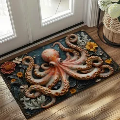 Octopus Doormat Kitchen Mat Floor Mat Non-Slip Area Rug Oil Proof Rug Indoor Outdoor Mat Bedroom Decor Bathroom Mat Entrance Rug