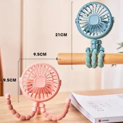 Octopus Fan Easy to Carry Multi-Functional Folding Office Desktop Outdoor Camping Stroller Handheld Fan Baby Stroller Fan Hand Held Bicycle Portable FanVentilator Silent Outdoor Cooler Neck Fan